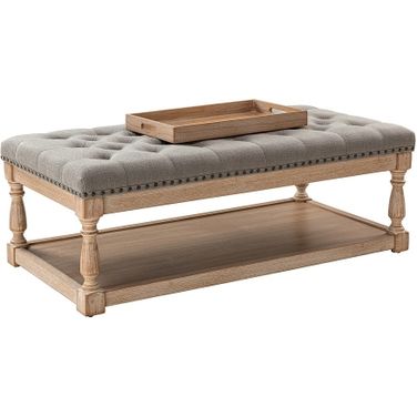 Jordan Upholstered Storage Ottoman In Grey