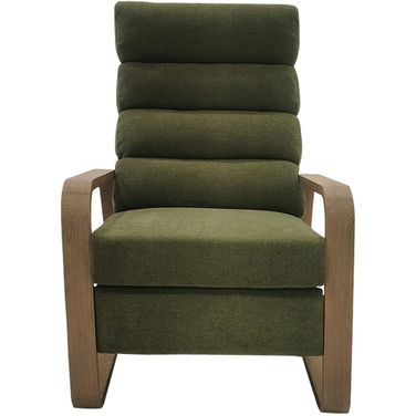 Jordan Wood Framed Push Back Recliner In Green