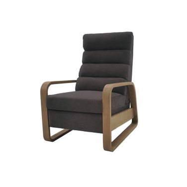 Jordan Wood Framed Push Back Recliner In Grey