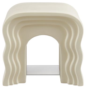 Jorin Squiggle Side Table In Ivory