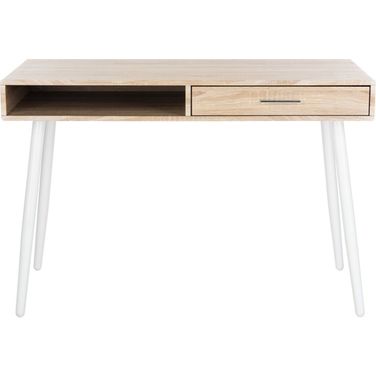 Jorja 1 Drawer 1 Shelf Desk In Natural and White