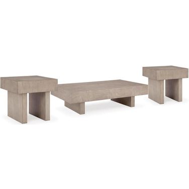 Jorlaina Occasional Table Set In Light Brown