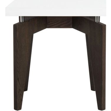 Josef White and Dark Brown Retro Lacquer Floating Top End Table