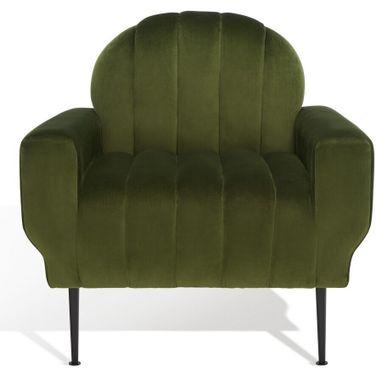 Josh Channel Tufted Chair In Forest Green And Black