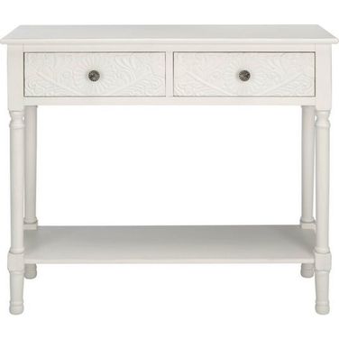 Josie 2 Drawer Console Table in Distressed White