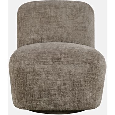 Josie Upholstered Swivel Accent Chair In Mink