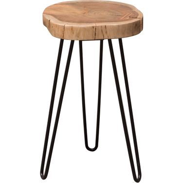 Joss Natural Acacia One of a Kind Live Edge Accent Table with Black Hairpin Legs