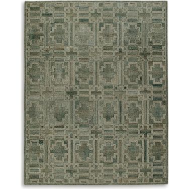 Jossland Large Rug In Ivory and Green