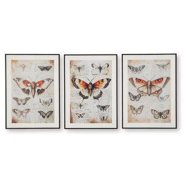 Jossletts Wall Art Set of 3 In Orange/Black/Ivory