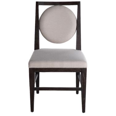 Josy Dining Chair Set of 2 In Cerused Ash and Ivory Beige