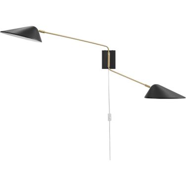Journey 2-Light Swing Arm Wall Sconce EEI-5294-BLK
