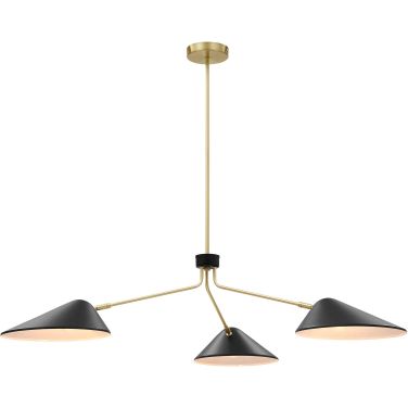 Journey 3-Light 14 Inch Arm Pendant In Black