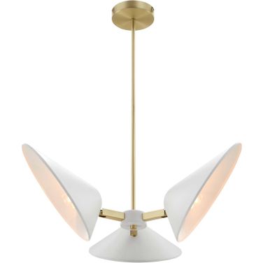 Journey 3-Light 3 Inch Arm Pendant In White