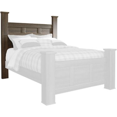 Juararo Dark Brown Queen Poster Headboard Only