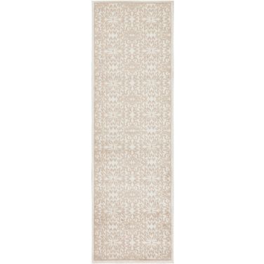 Jubilant 2'3" x 7'3" Farmhouse Indoor Rug In Ivory Beige