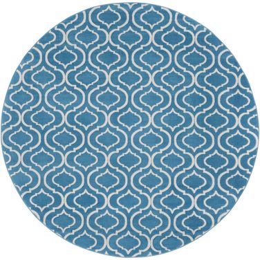 Jubilant 8' x 8' Round Indoor Rug In Blue