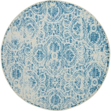 Jubilant Blue 5'3" x 5'3" Round Area Rug