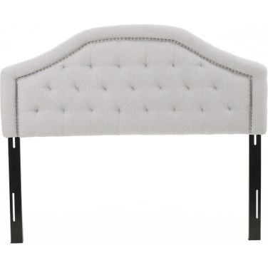Jubilant Full/Queen Headboard with Diamond Tufted and Nail Head Trim Featuring In Light Grey