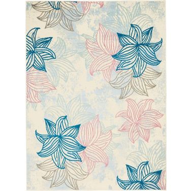 Jubilant Ivory and Multicolor 5'3" x 7'3" Area Rug