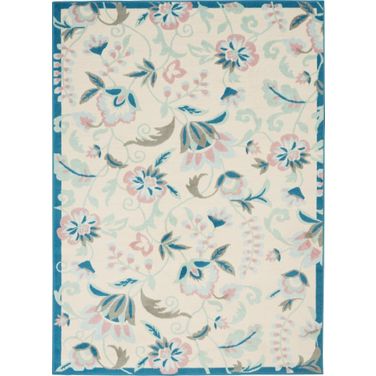 Jubilant Ivory and Multicolor 5'3" x 7'3" Area Rug