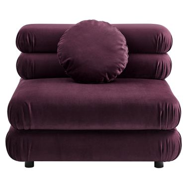 Jubilee Modular Performance Velvet Armless Chair In Mulberry