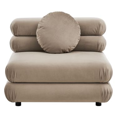 Jubilee Modular Performance Velvet Armless Chair In Taupe