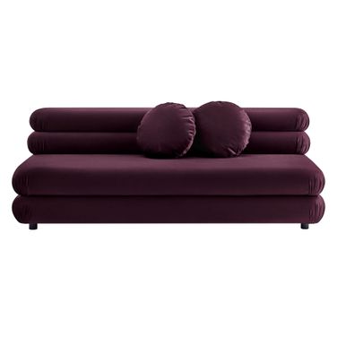 Jubilee Modular Performance Velvet Armless Loveseat In Mulberry