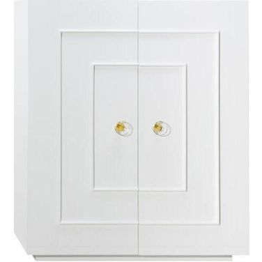 Judd White Lacquer 2 Door Dorm Cabinet