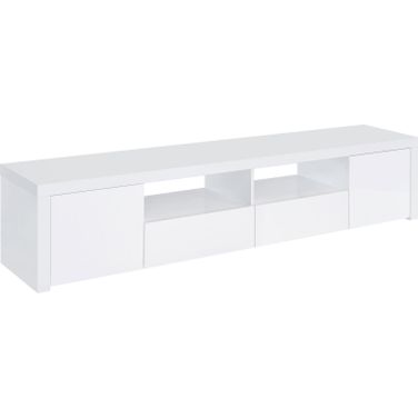 Jude 2-door 79 Inch TV Stand With Drawers White High Gloss