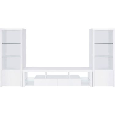 Jude 3-piece Entertainment Center With 71 Inch TV Stand White High Gloss