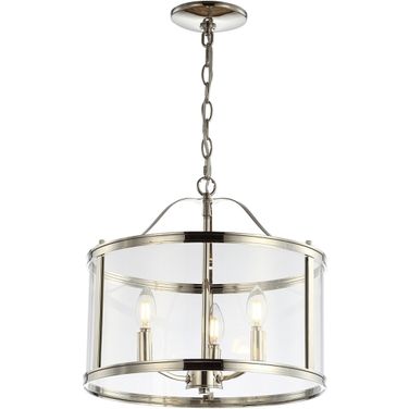 Jude Shiny Nickel and Clear Pendant