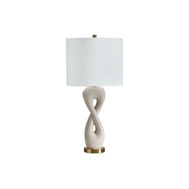Judrich Table Lamp In White and Gold