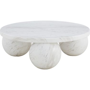 Jules Marble Concrete Three Leg 39.5 Inch Coffee Table In Brown