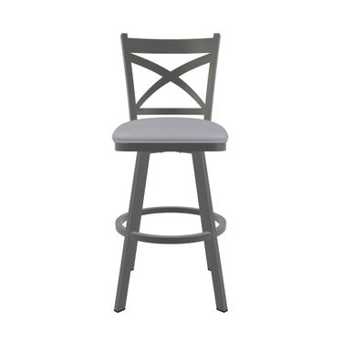 Julia 26 Inch Counter Height Swivel Stool In Firestone Grey and Charcoal Gray