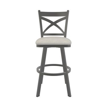 Julia 26 Inch Counter Height Swivel Stool In Firestone Grey and Irish Mist