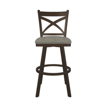 Julia 30 Inch Bar Height Swivel Stool In Cobblestone and Textured Ash