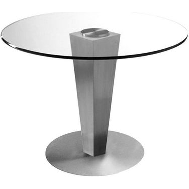 42 Inch Glass Round Dining Table In Silver