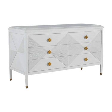 Julia Chest In Alabaster White and Stained Gold