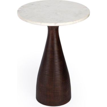 Julia Marble Pedestal End Table In Loft