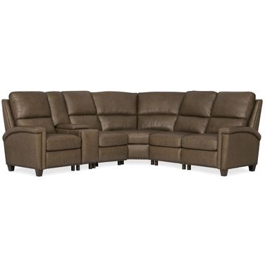 Julian Six-Piece Reclining Sectional In Brown