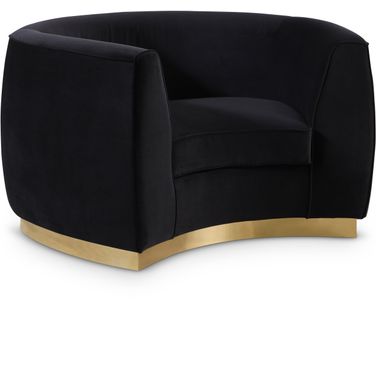 Julian Velvet Chair In Black and Gold