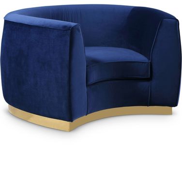 Julian Velvet Chair In Navy/Gold