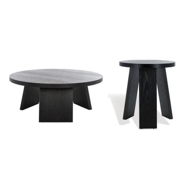 Julianna Wood Occasional Table Set In Black