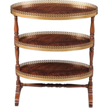 Juliette Occasional Table In Mahogany and Antique Brass