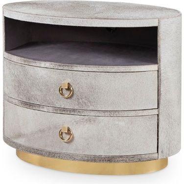 Julius 2-Drawer Side Table In Gray