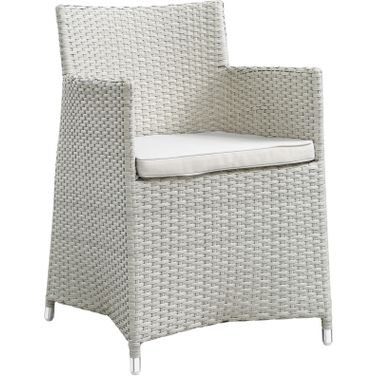 Junction Gray and White Dining Outdoor Patio Arm Chair