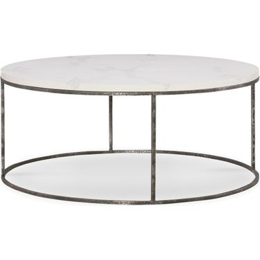 Junie Cocktail Table In Off White and Burnished Metal