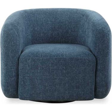 Junie Swivel Barrel Chair In Blue