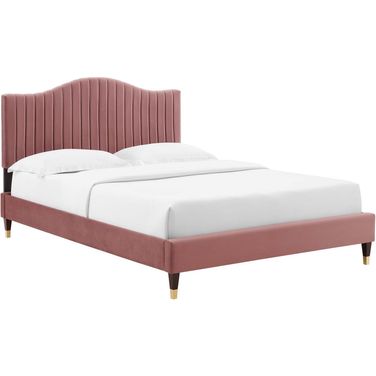 Juniper Channel Tufted Performance Velvet King Platform Bed MOD-6749-DUS
