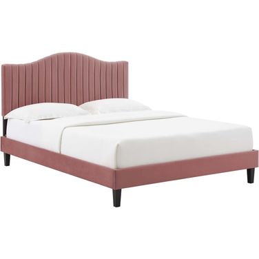 Juniper Channel Tufted Performance Velvet King Platform Bed MOD-6750-DUS